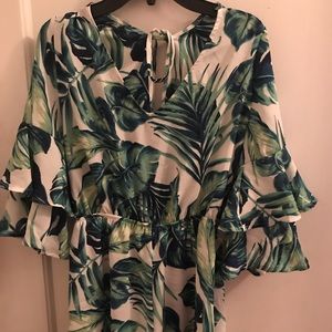 Green floral jumper $20, size small